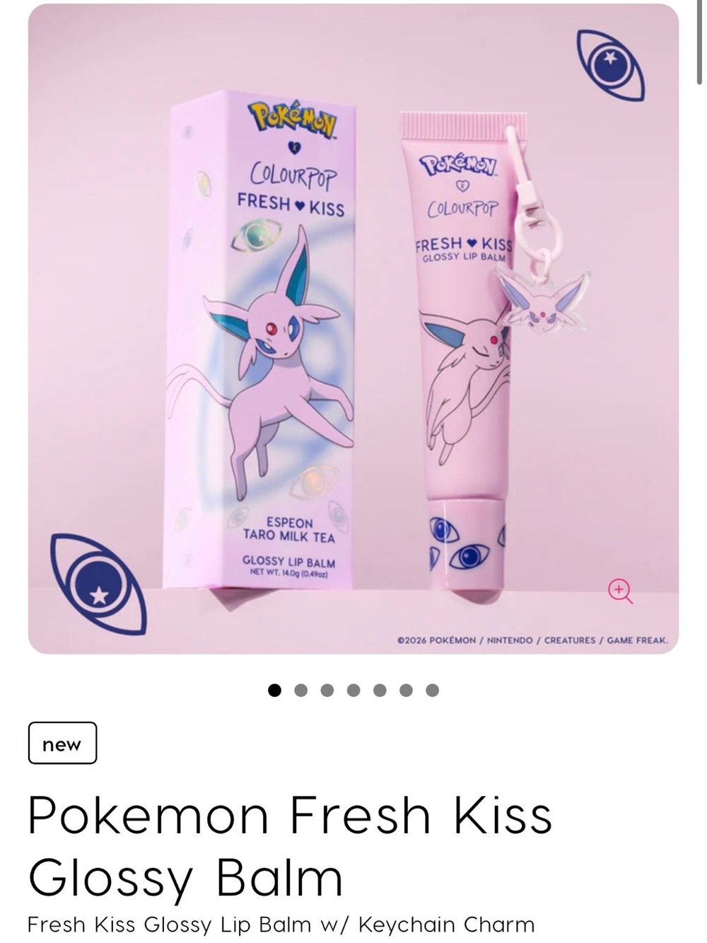 ColourPop Fresh Kiss Glossy Lip Balm — Pink (Espeon Taro Milk Tea)